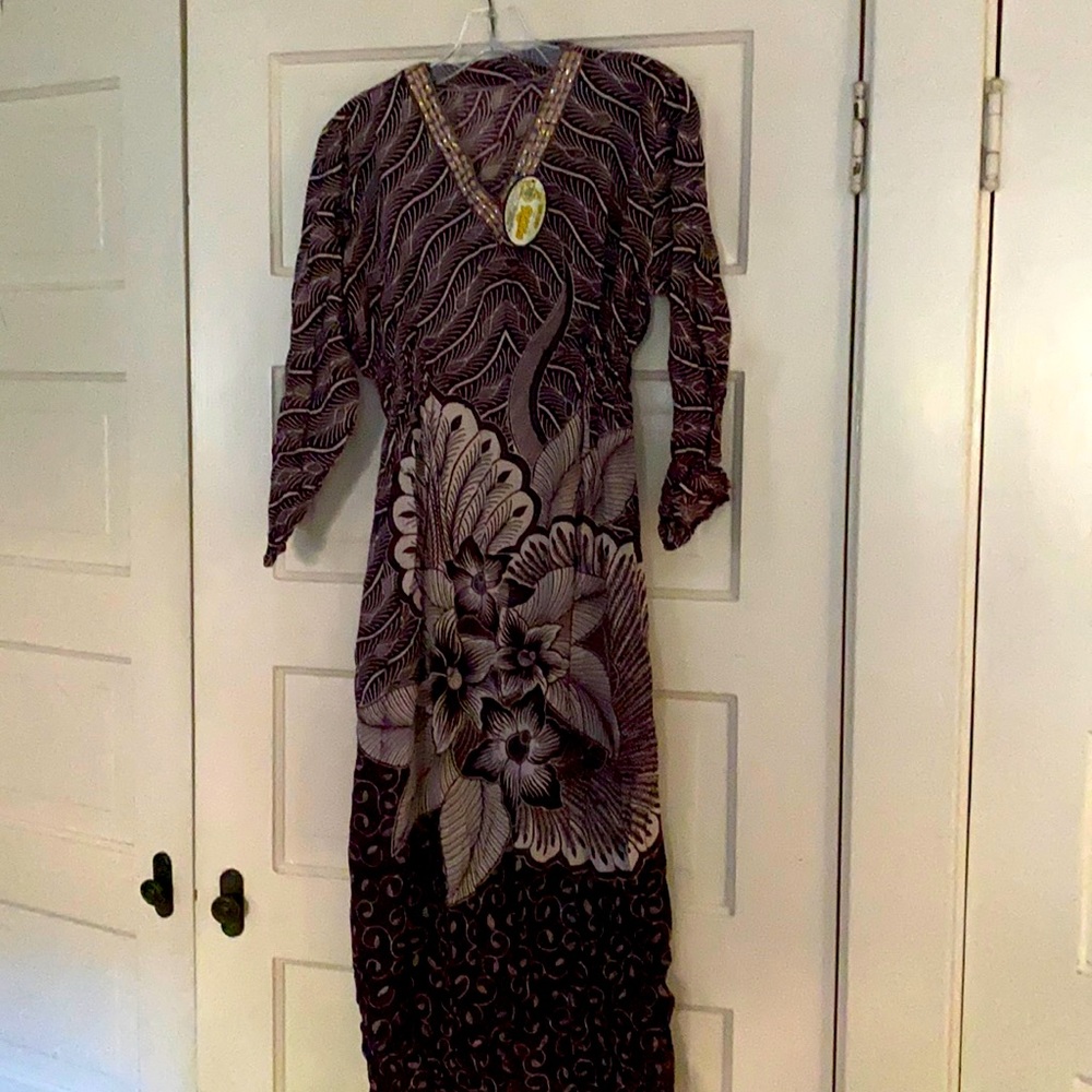 Batik slip on dress from Indonesia , rayon fabric